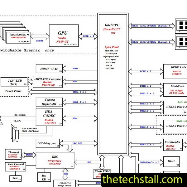 Dell Inspiron 3437 Oak14 12307-SA Schematic Diagram