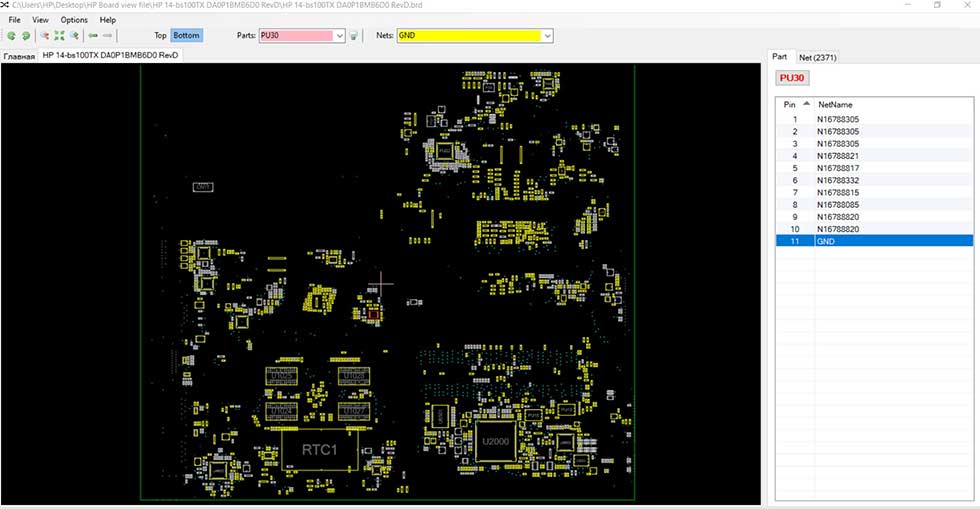 HP 14-bs100TX DA0P1BMB6D0 Rev. D BoardView File