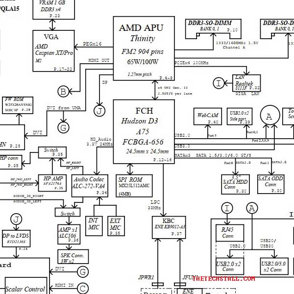 Lenovo B545 LA-8501p Rev 1.0 schematic