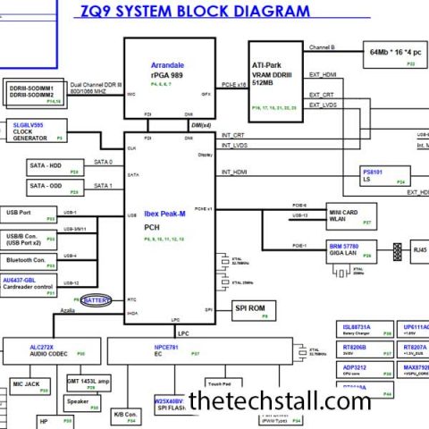 Acer Aspire 4738 DA0ZQ9MB6C0 REV C Schematic Diagram