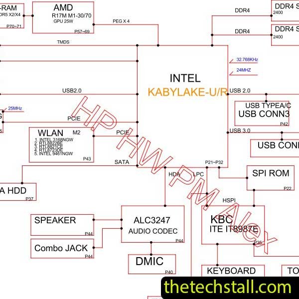 HP 240 G7 GRANGER 6050A2983201-MB-A01 Schematic Diagram