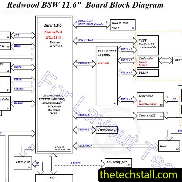 DELL INSPIRON 11-3157 REDWOOD B-MLK MB 14274-1 Schematic Diagram