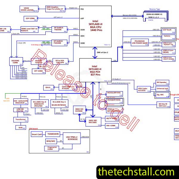 Dell Latitude E5270 LA-C841P Rev 1.0 Schematic Diagram