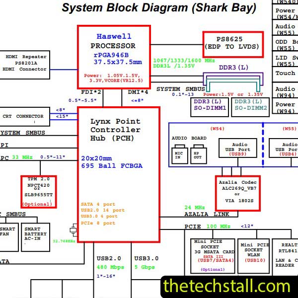 clevo W970suw 6-71-W54S0-D03 Schematic Diagram