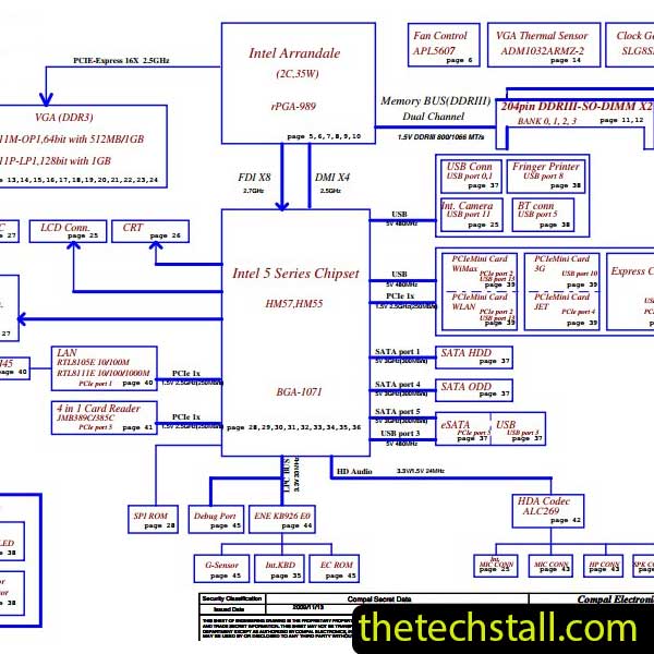 Toshiba Satellite M600 M645 LA-6072P Schematic Diagram