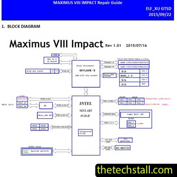 ASUS MAXIMUS VIII IMPACT Repair Guide and Schematic Diagram