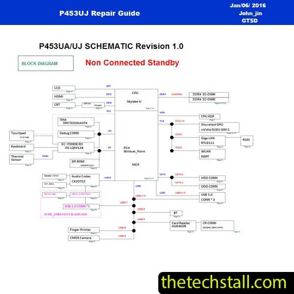 ASUS P453UJ Repair Guide and Schematic Diagram