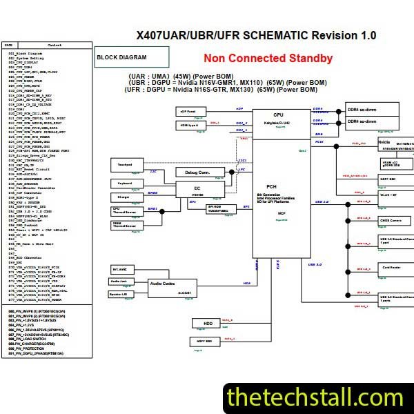 ASUS X407UAR X407UBR X407UFR Schematic Diagram