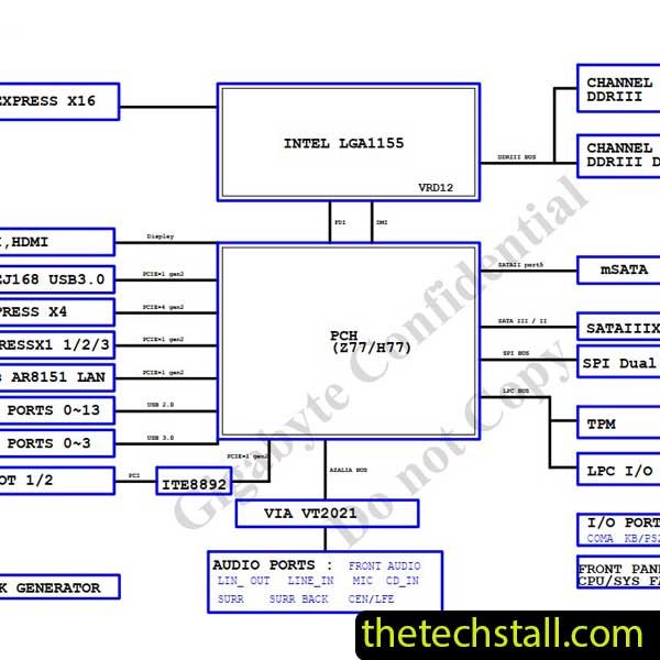 GIGABYTE GA-Z77-D3H Schematic Diagram