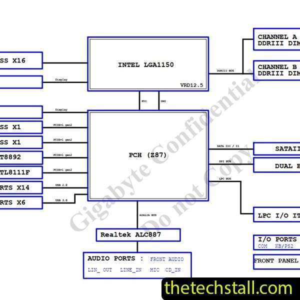 GIGABYTE GA-Z87M-HD3 R1.0 Schematic Diagram