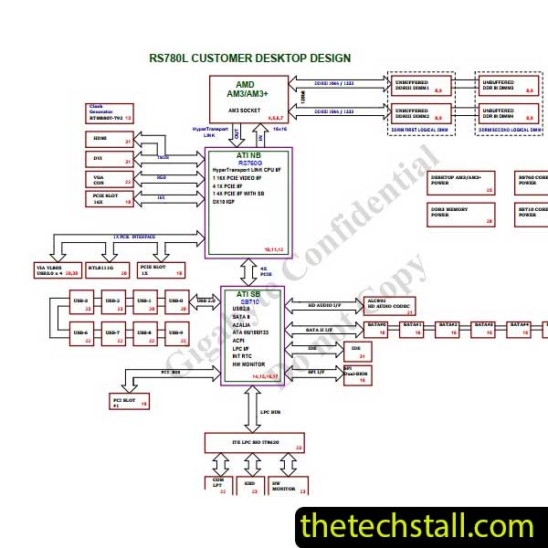 Gigabyte GA-78LMT-USB3 REV 6.01 Schematic Diagram