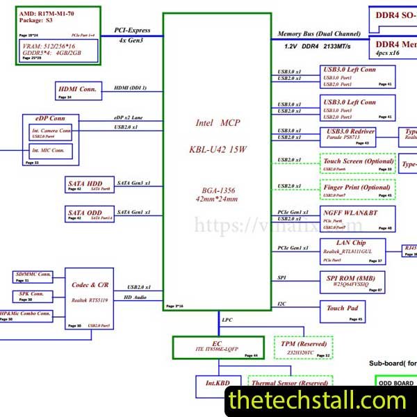 Lenovo 330-14IKB EG523 NM-B731 REV0.1 Schematic Diagram