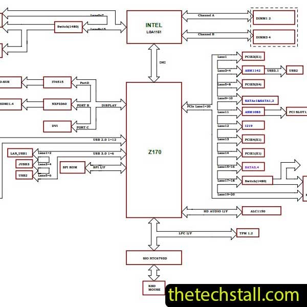 MSI Z170-A GAMING PRO MS-7984 REV 1.1 Schematic Diagram