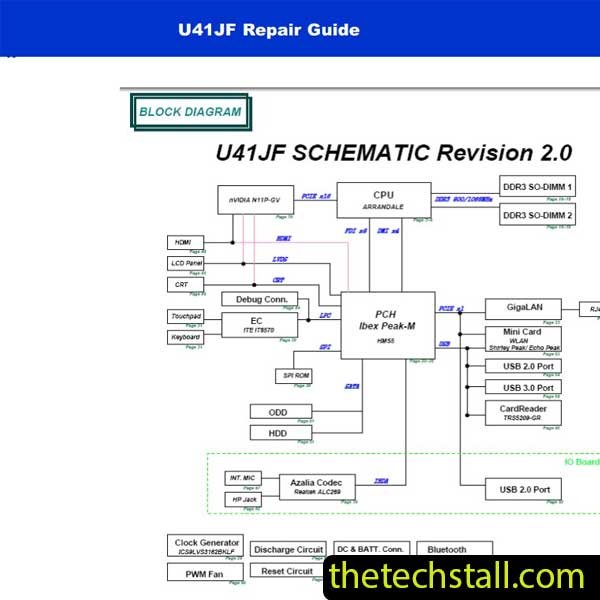 ASUS U41JF Rev2.0 Schematic Diagram