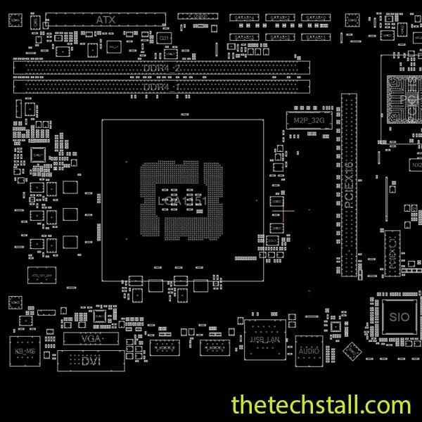 GIGABYTE GA-B250M-D2VX-SI REV1.01 BoardView File