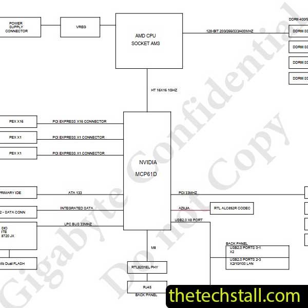 GIGABYTE GA-M52LT-D3P Schematic Diagram