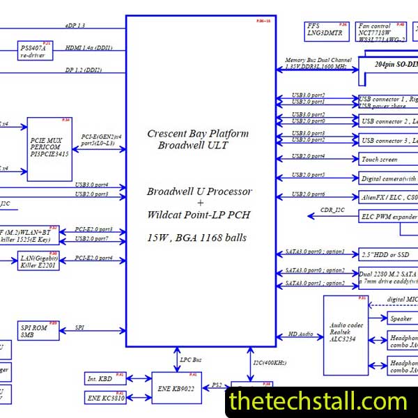 Dell Alienware 13 ZAP00 LA-A301P Rev 1.0 Schematic Diagram