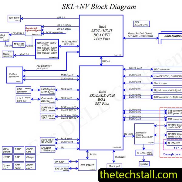 Dell Alienware 17 R3 AAP21 LA-C921P REV 1.0 Schematic Diagram