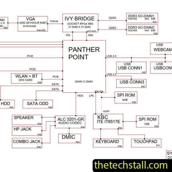 HP 241 G1 ELCOTA-6050A2735801-MB-A01 Schematic Diagram