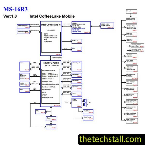 MSI GF63 Thin MS-16R3 MS-16R31 Schematic Diagram