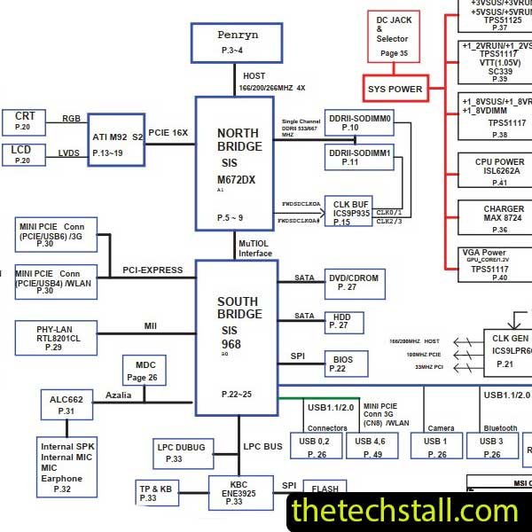 MSI CX500 MS-1682/MS-16821 Schematic Diagram