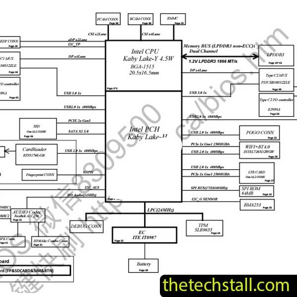 Xiaomi Mi Notebook Air 13.3 Marble 17805-1 Schematic Diagram