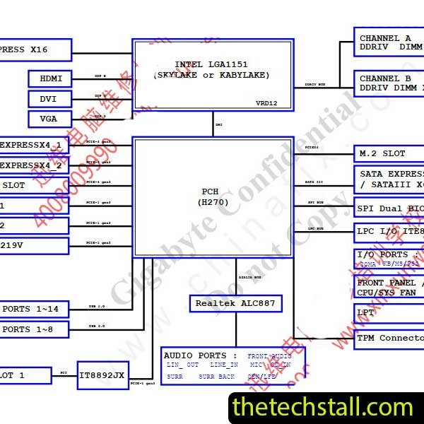 Gigabyte GA-H270-HD3 REV1.0 Schematic Diagram