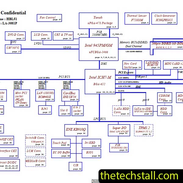 Dell Latitude E6400 HBL51 LA-3081P Schematic Diagram