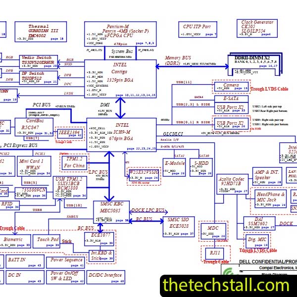 Dell Latitude E6400 JBL00 LA-3801P Rev1.0 Schematic Diagram