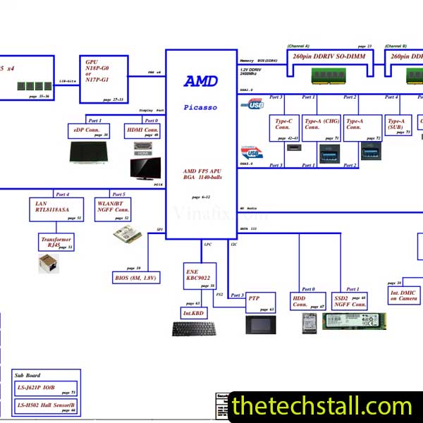 Acer Nitro AN515-34 FH500 FH50Q LA-J621P Rev1.0 Schematic Diagram