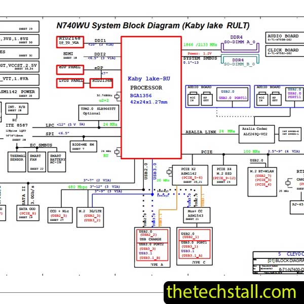 Clevo N740WU 6-71-N7400-D04A Schematic Diagram