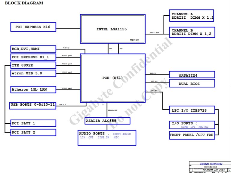 Gigabyte GA-H61M-D2H-USB3 Schematic Diagram