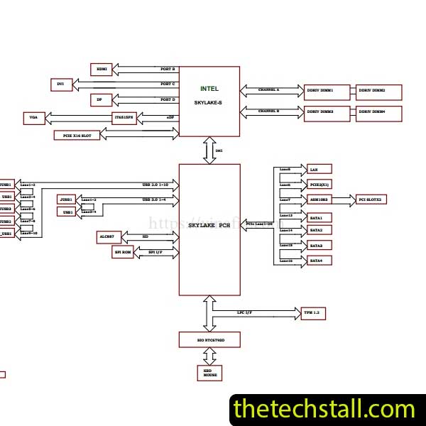 MSI H110M PRO-VDHP MS-7A50 Rev 1.0 Schematic Diagram