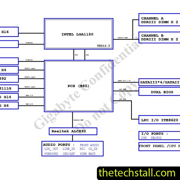 Gigabyte GA-B85M-D3H-A WP R1.0 Schematic Diagram