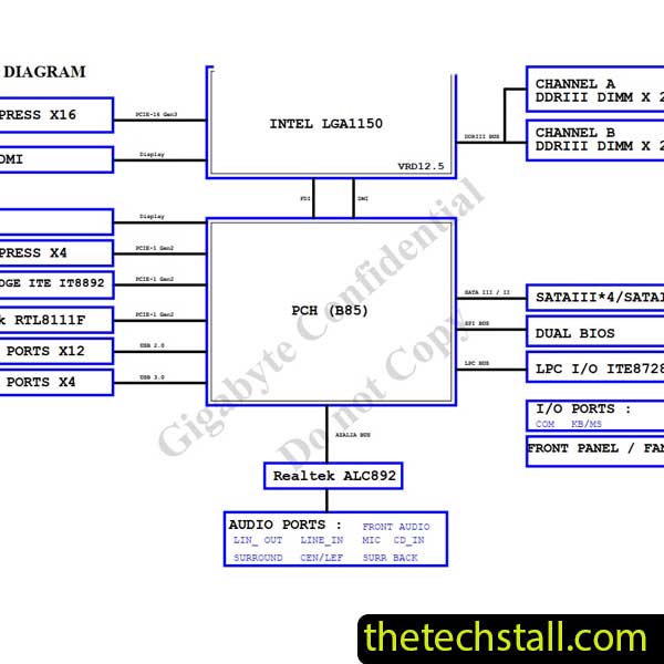 Gigabyte GA-B85M-D3H R1.2 Schematic Diagram