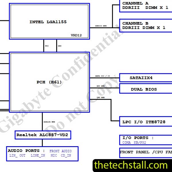 Gigabyte GA-H61M-S2P-R3 R3.01 Schematic Diagram