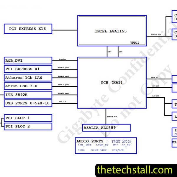 Gigabyte GA-H61M-USB3-B3 R1.01 Schematic Diagram