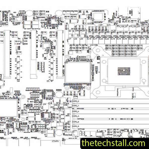 Gigabyte GA-X58A-OC Rev1.0 Boardview File