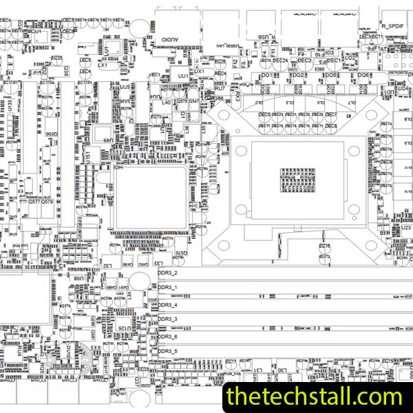 Gigabyte GA-X58A-UD3R Rev1.0 Boardview File