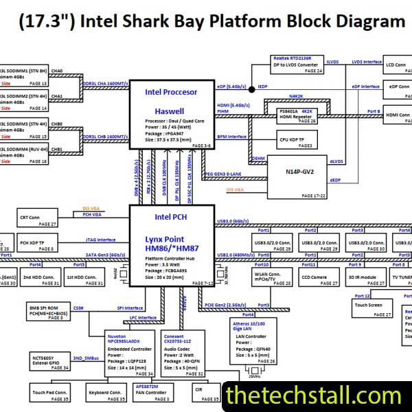 Toshiba Satellite P70-A-11V DA0BDBMB8F0 RevF Schematic Diagram