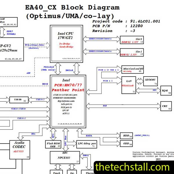 Acer E1-430 EA40 CX 12280-3 Schematic Diagram