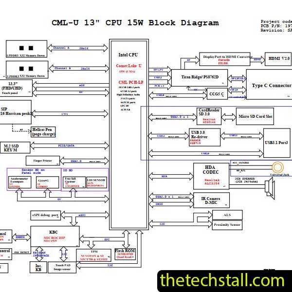 Dell Inspiron 13 7300 Hellcat 13 CML MS UPSELL MB 19721-1 Schematic Diagram