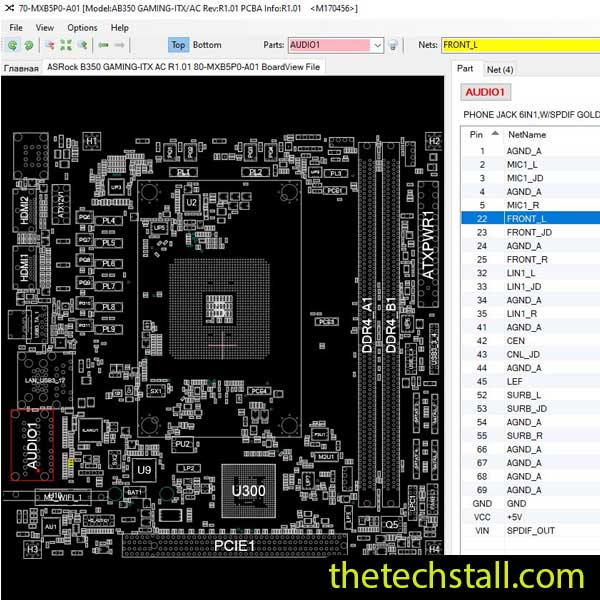ASRock B350 GAMING-ITX AC 80-MXB5P0-A01 BoardView File