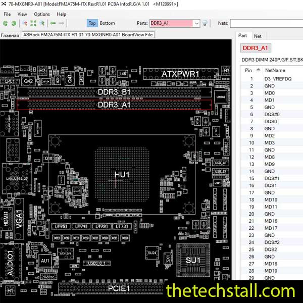 ASRock FM2A75M-ITX 70-MXGNR0-A01 BoardView File