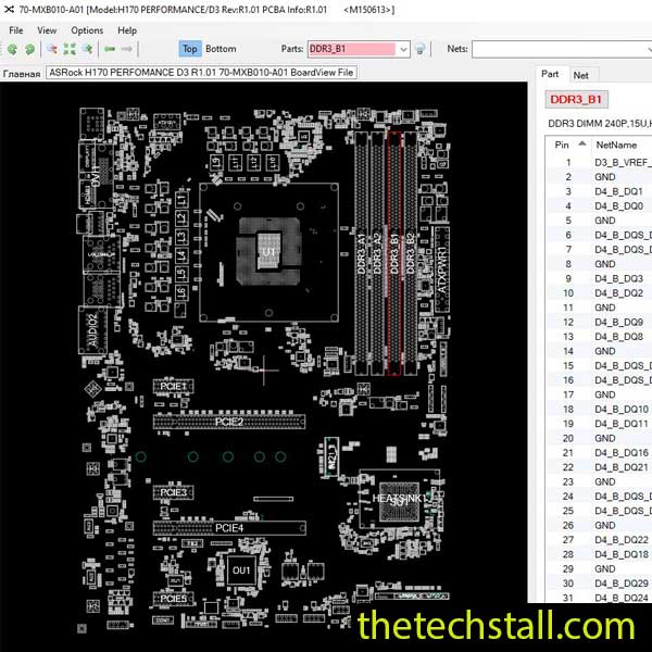 ASRock H170 PERFOMANCE D3 70-MXB010-A01 BoardView File