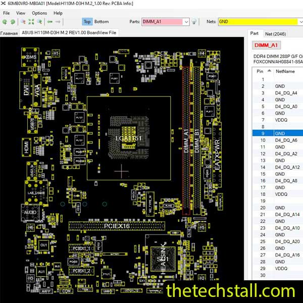 ASUS H110M-D3H M.2 BoardView File