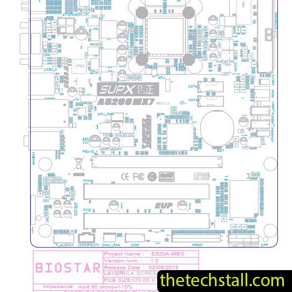 Biostar A5200MX7 E520A-IBS BoardView File
