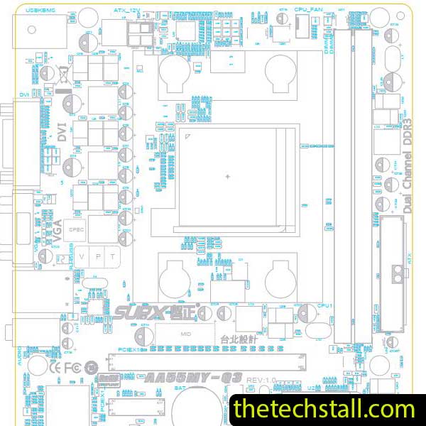 Biostar AA55MZ-Q3 EA55D-M1S BoardView File