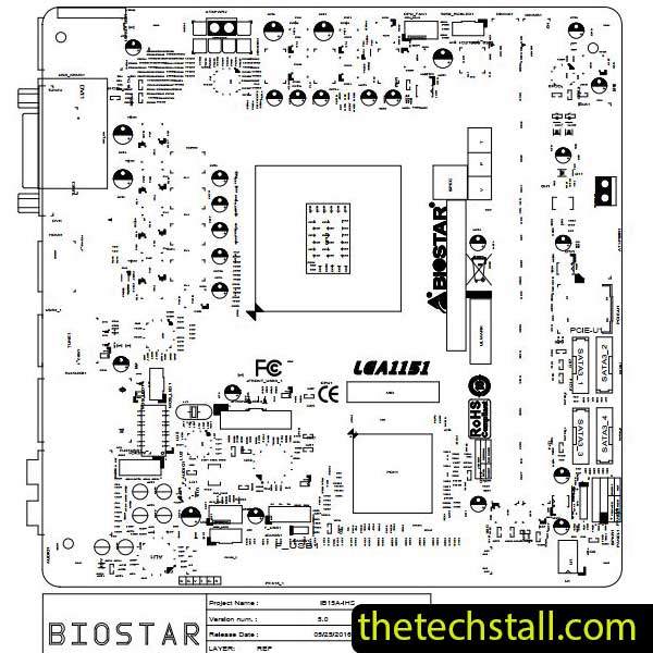Biostar B150GTN IB15A-IHS BoardView File