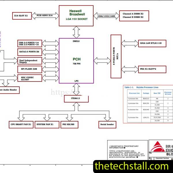 Biostar H110MD PRO D4 IH11N-MHS Schematic Diagram